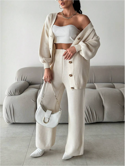 Conjunto de Dos Piezas con Cuello en V para Mujer | Ideal para Uso Diario y Salidas