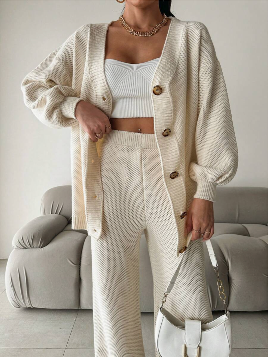 Conjunto de Dos Piezas con Cuello en V para Mujer | Ideal para Uso Diario y Salidas