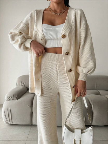 Conjunto de Dos Piezas con Cuello en V para Mujer | Ideal para Uso Diario y Salidas