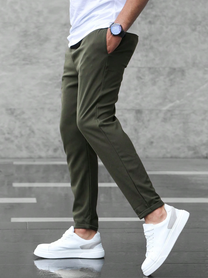 Pantalón Chino Slim Kaki Para Hombres | Ideal Para Uso Diario Y Profesional