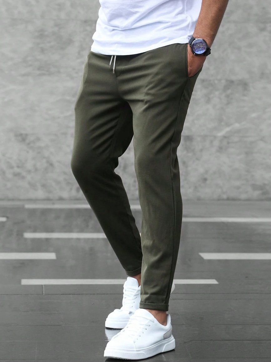 Pantalón Chino Slim Kaki Para Hombres | Ideal Para Uso Diario Y Profesional