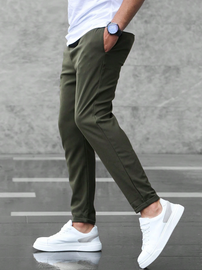 Pantalón Chino Slim Kaki Para Hombres | Ideal Para Uso Diario Y Profesional