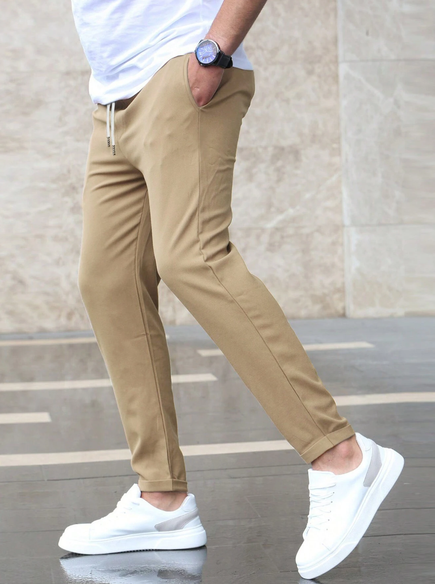 Pantalón Chino Slim Kaki Para Hombres | Ideal Para Uso Diario Y Profesional