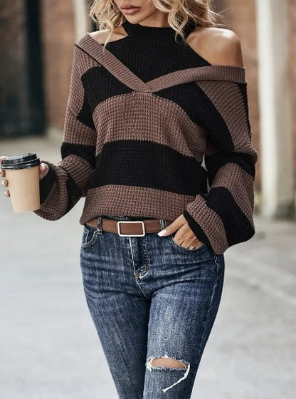 Jersey De Punto A Rayas Con Corte Recto Para Mujer | Ideal Para Uso Diario