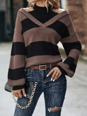 Jersey De Punto A Rayas Con Corte Recto Para Mujer | Ideal Para Uso Diario
