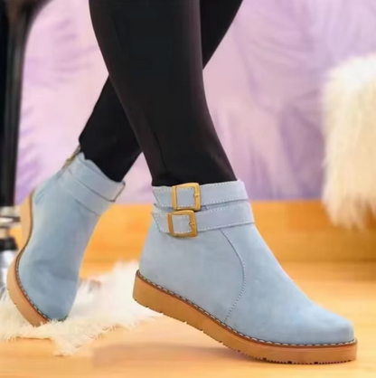 Botas con Correas de Hebilla y Diseño de Caña Media para Mujer | Ideal para Uso Diario