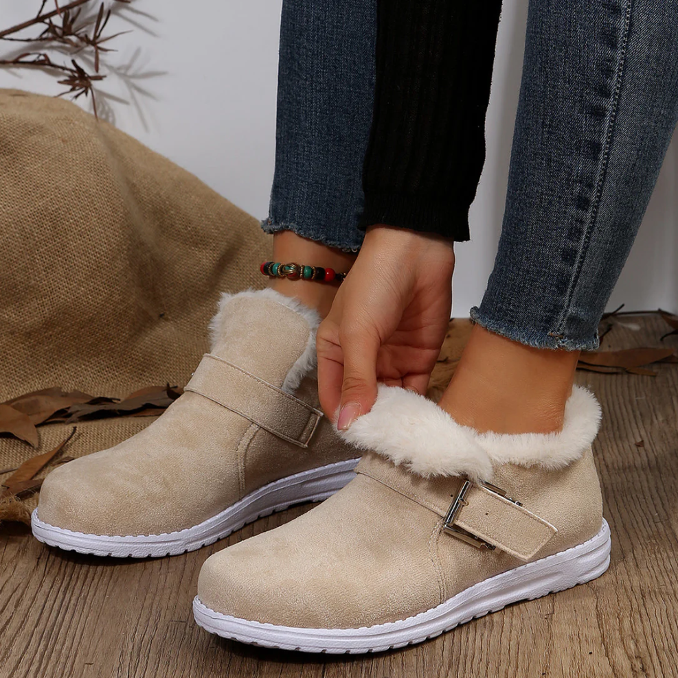 Botas De Nieve Planas Para Mujer Con Diseño Funcional | Ideal Para Uso Diario En Invierno
