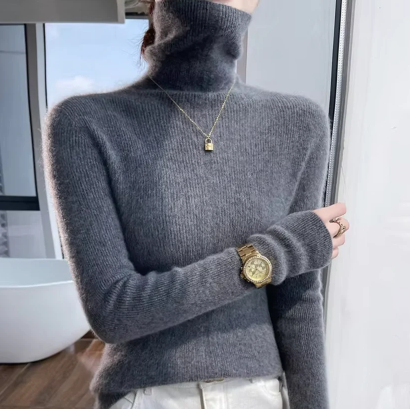 Jersey De Cuello Alto Con Ajuste Entallado Para Mujer | Ideal Para Uso Diario Y Oficina