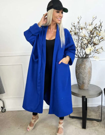Abrigo De Talla Grande Con Bolsillos Para Mujer | Ideal Para Otoño E Invierno