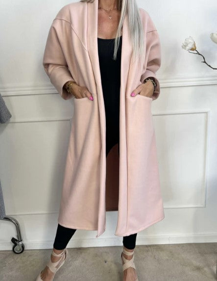 Abrigo De Talla Grande Con Bolsillos Para Mujer | Ideal Para Otoño E Invierno
