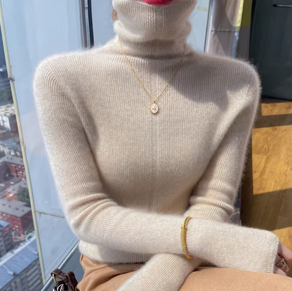 Jersey De Cuello Alto Con Ajuste Entallado Para Mujer | Ideal Para Uso Diario Y Oficina