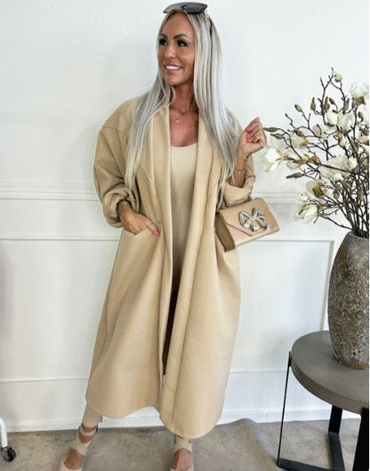 Abrigo De Talla Grande Con Bolsillos Para Mujer | Ideal Para Otoño E Invierno