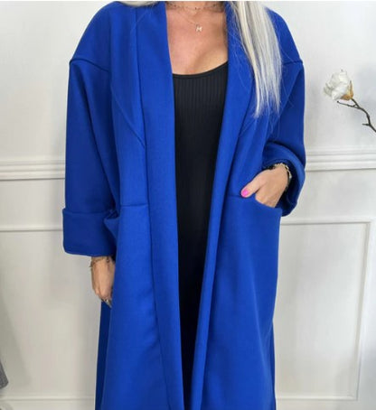 Abrigo De Talla Grande Con Bolsillos Para Mujer | Ideal Para Otoño E Invierno