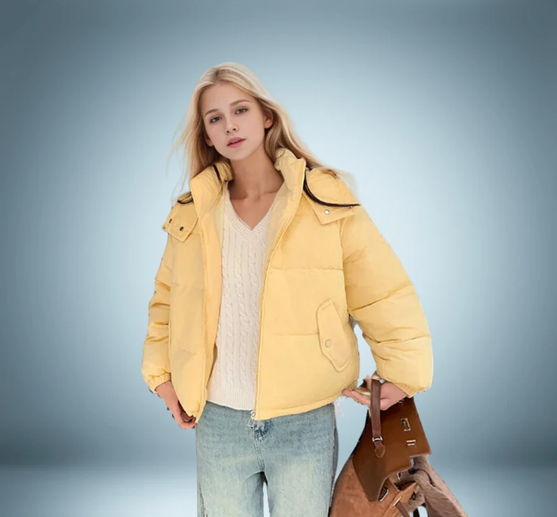 Doudoune con Capucha Integrada y Cremallera Frontal para Mujer | Ideal para Invierno en Ciudad o Exterior