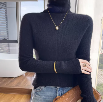 Jersey De Cuello Alto Con Ajuste Entallado Para Mujer | Ideal Para Uso Diario Y Oficina