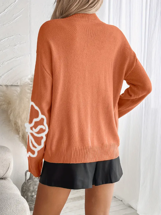 Jersey De Punto Con Bordado Floral Para Mujer | Ideal Para Uso Diario