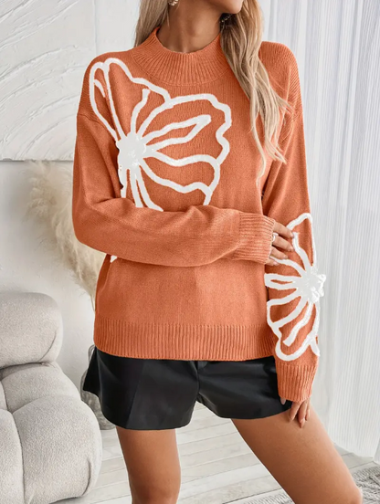 Jersey De Punto Con Bordado Floral Para Mujer | Ideal Para Uso Diario