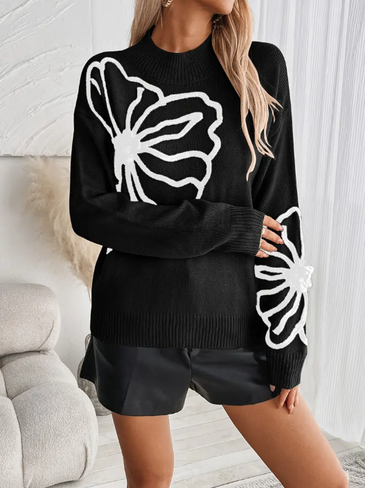 Jersey De Punto Con Bordado Floral Para Mujer | Ideal Para Uso Diario