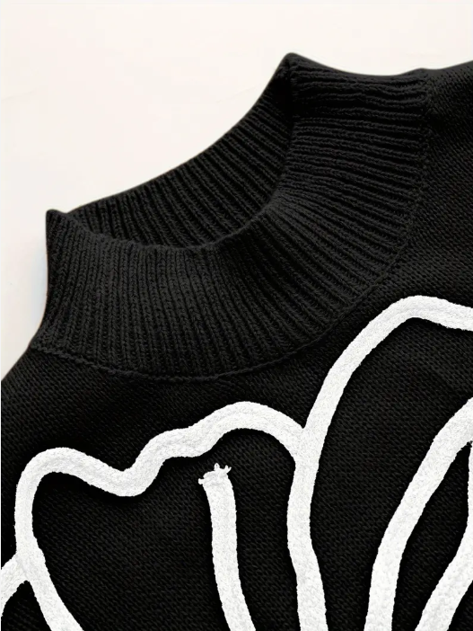 Jersey De Punto Con Bordado Floral Para Mujer | Ideal Para Uso Diario