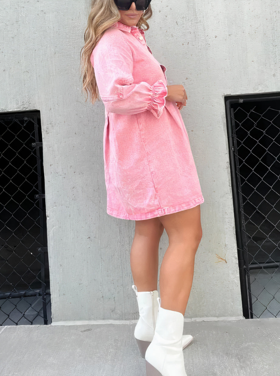 Vestido Corto Con Mangas Largas Para Mujer | Ideal Para Uso Diario Y Salidas Informales