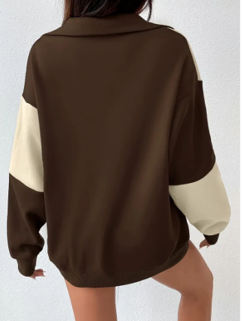 Sudadera Con Diseño De Bloques De Color Para Mujer | Ideal Para Uso Diario