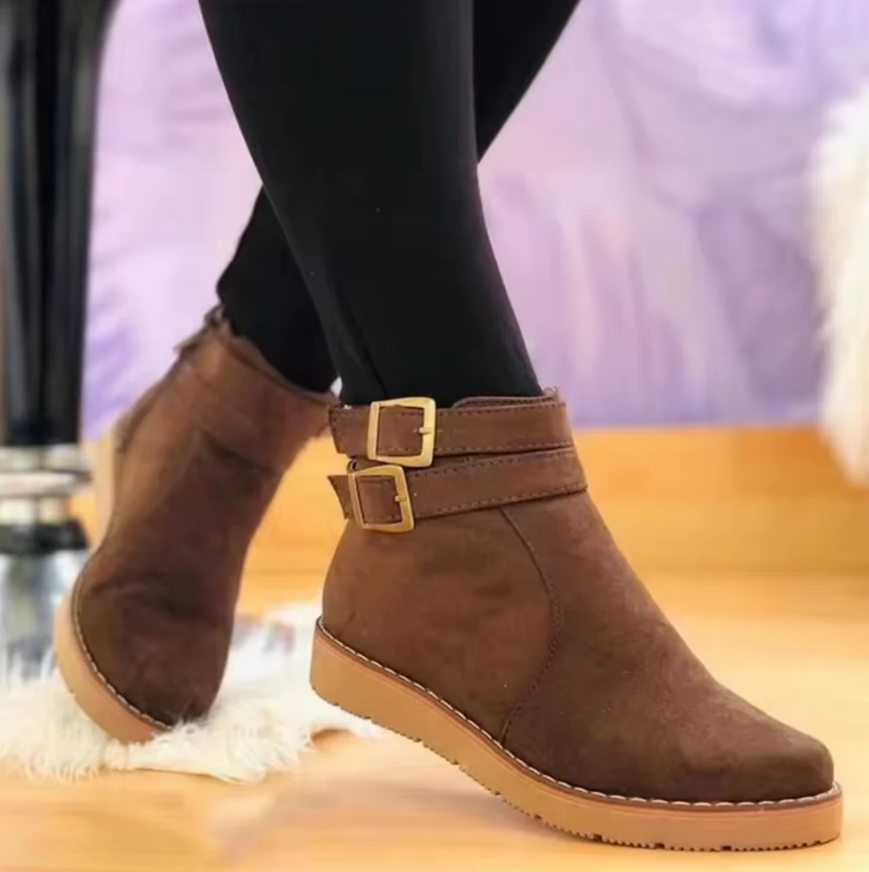 Botas con Correas de Hebilla y Diseño de Caña Media para Mujer | Ideal para Uso Diario