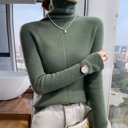 Jersey De Cuello Alto Con Ajuste Entallado Para Mujer | Ideal Para Uso Diario Y Oficina