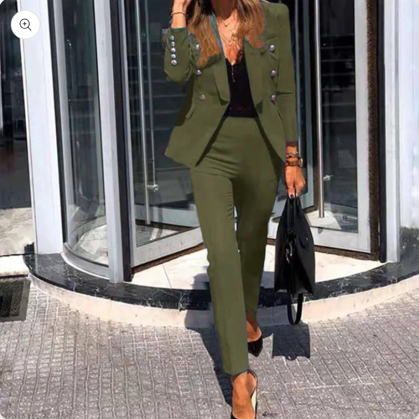 Conjunto De Traje con Chaqueta y Pantalón para Mujer | Ideal para Uso Diario y Entornos Formales