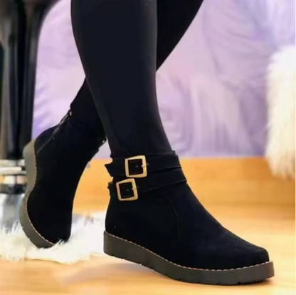 Botas con Correas de Hebilla y Diseño de Caña Media para Mujer | Ideal para Uso Diario