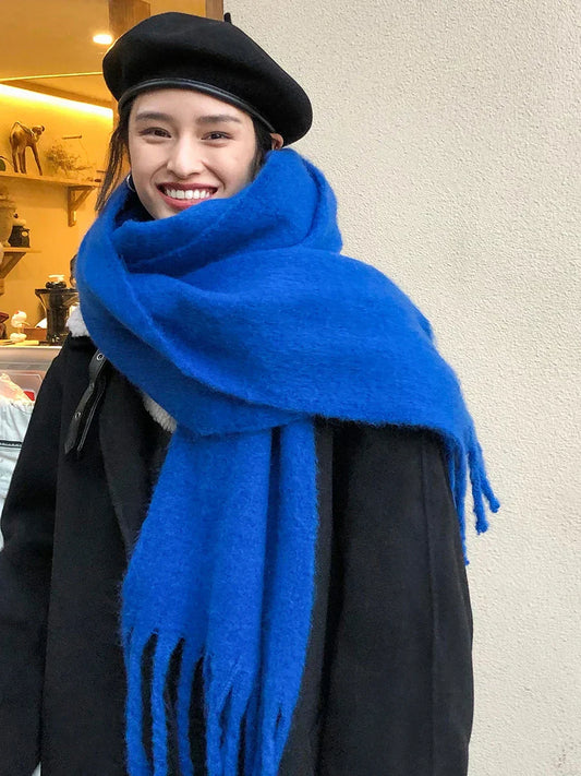 Bufanda Larga con Flecos Decorativos para Mujer | Ideal para Invierno