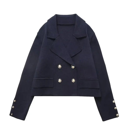 Blazer Corto Oversize con Doble Botonadura para Mujer | Ideal para Uso Diario y Ocasiones Formales