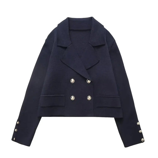 Blazer Corto Oversize con Doble Botonadura para Mujer | Ideal para Uso Diario y Ocasiones Formales