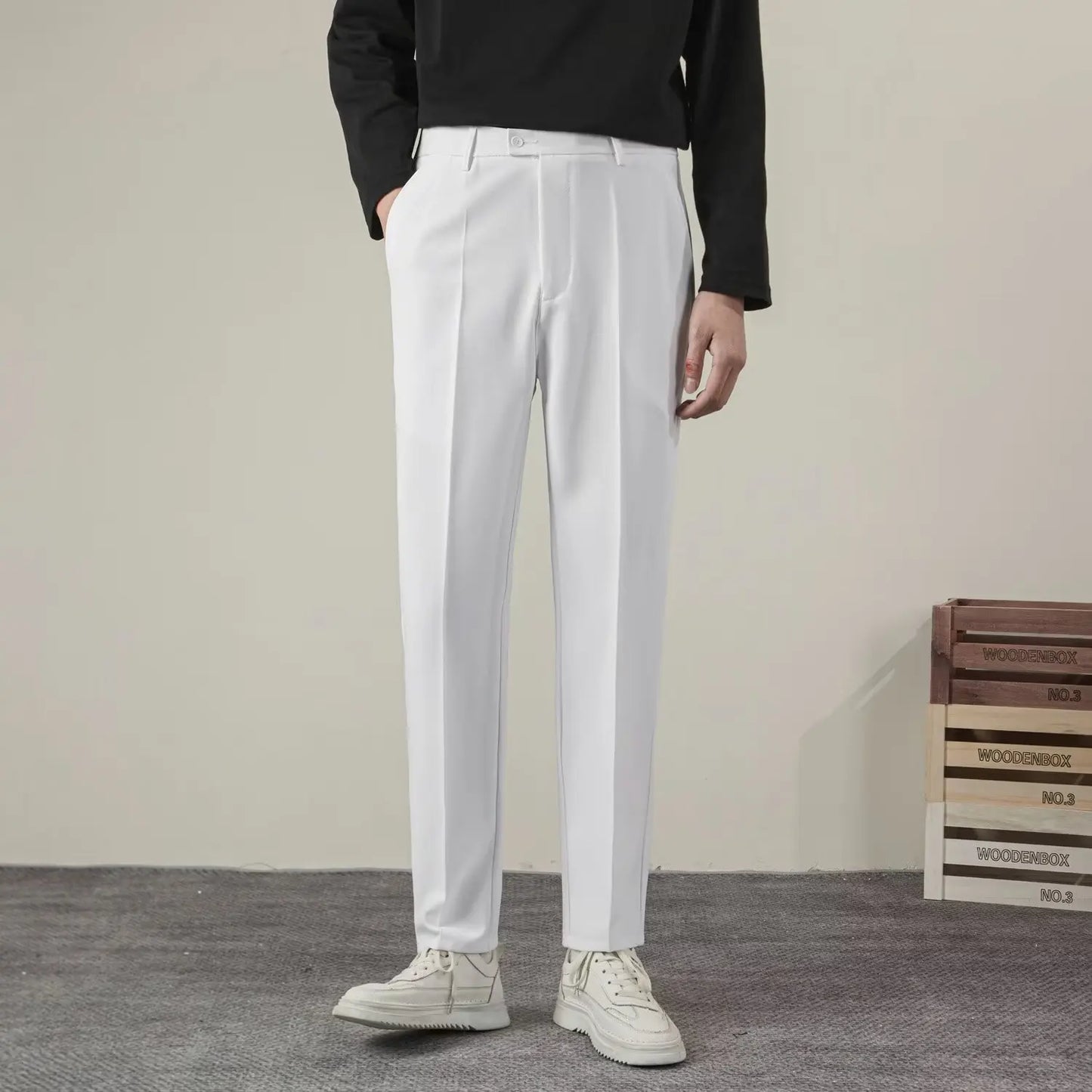 Pantalon Casual à Coupe Slim pour Homme | IdPantalones de Corte Slim para Hombre | Ideales para Uso Diario y Semi-Formaléal pour le Quotidien et le Bureau