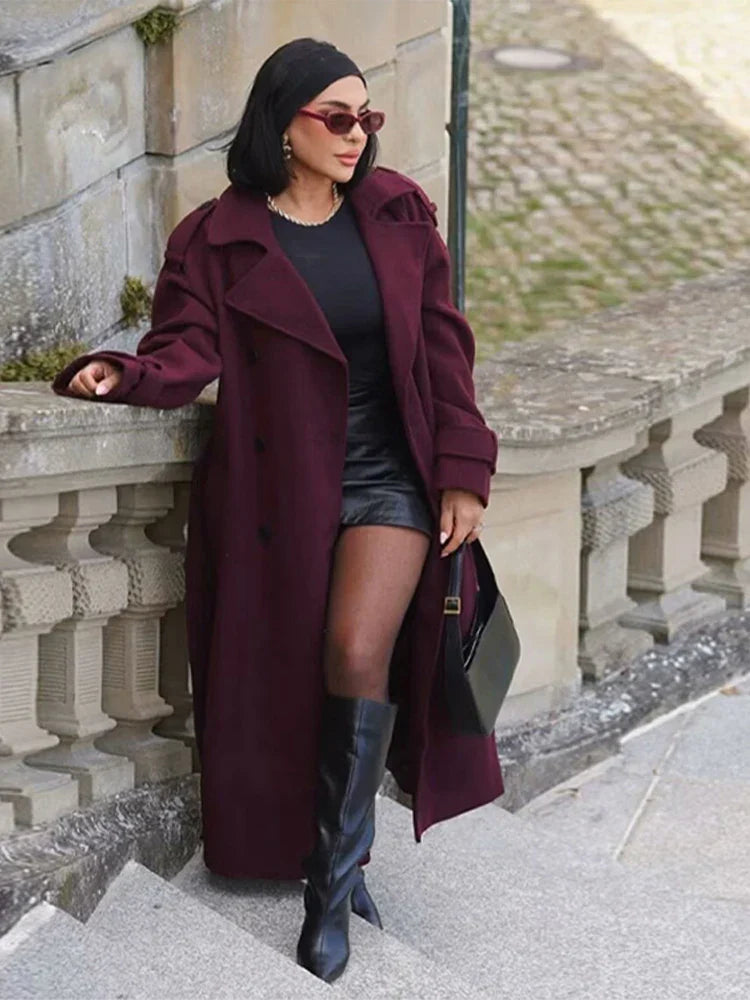 Abrigo Largo con Cierre Cruzado para Mujer | Ideal para Otoño e Invierno