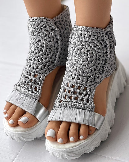 Sandalias con Tacón Compensado y Diseño Abierto para Mujer | Ideales para Uso Diario en Temporadas Cálidas