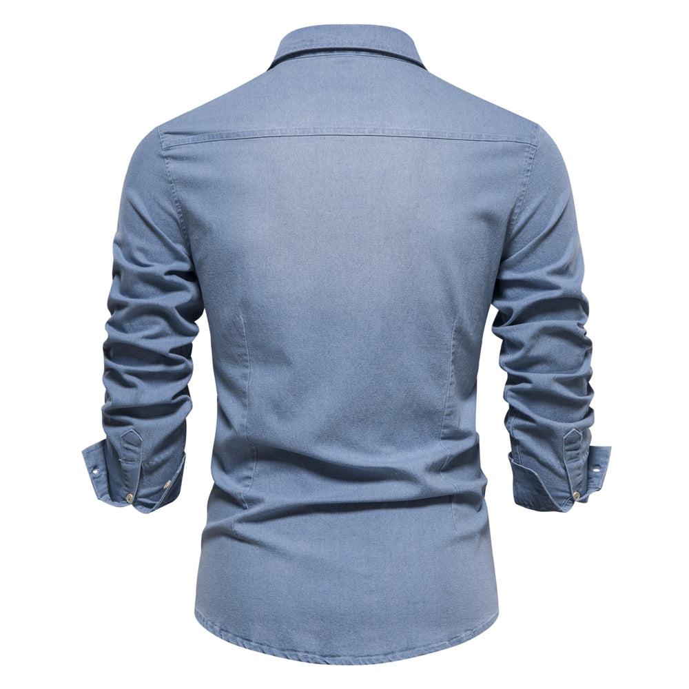 Camisa Con Corte Clásico Y Mangas Largas Para Hombre | Ideal Para Uso Diario Y Entornos Informales