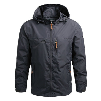 Chaqueta Ligera Con Capucha Ajustable Y Bolsillos Con Cremallera Para Hombre | Ideal Para Actividades Exteriores Y Uso Diario