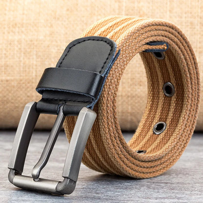Cinturón Ajustable con Motivo a Rayas para Hombres | Ideal para Uso Diario y Casual