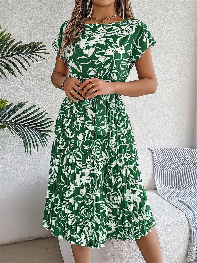 Vestido Midi con Estampado Floral para Mujer | Ideal para Días de Verano y Salidas