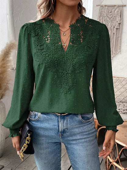 Blusa Con Cuello En V Y Mangas Ligeramente Abullonadas Para Mujer | Ideal Para Uso Diario O Eventos Formales