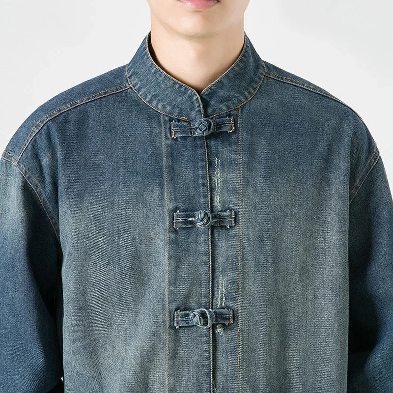 Camisa Con Cierre De Botones Y Col Mandarín Para Hombre | Ideal Para Uso Diario