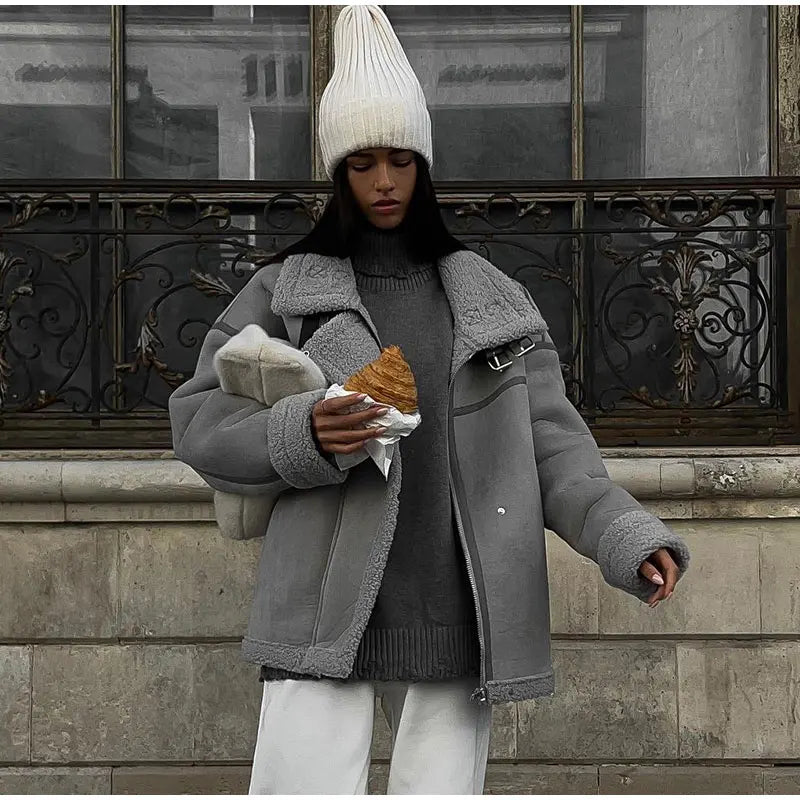 Abrigo De Invierno Con Diseño Holgado Y Bolsillos Para Mujer | Ideal Para Invierno