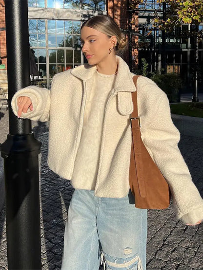 Chaqueta Corta con Cierre de Cremallera para Mujer | Ideal para Otoño e Invierno