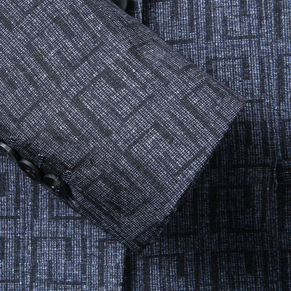 Blazer Con Motivo Geométrico Y Corte Estándar Para Hombre | Ideal Para Usos Formales Y Semi-Formales