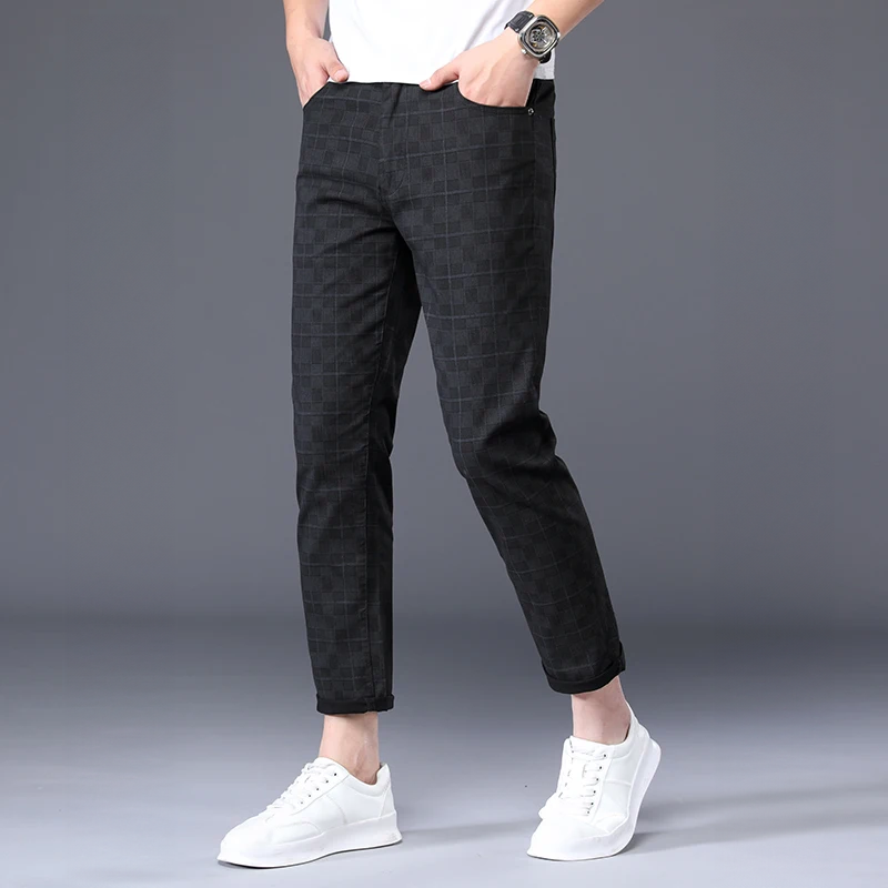 Pantalones Para Hombre Con Corte Slim Fit Y Motivo A Cuadros Para Hombre | Ideal Para Uso Diario