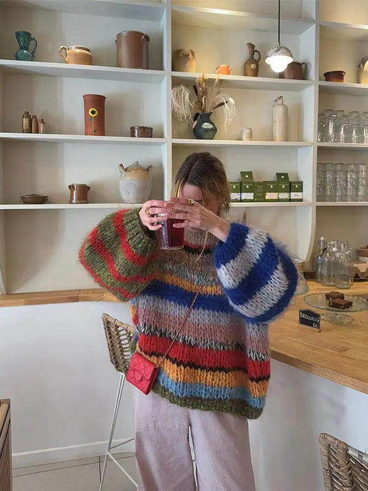 Jersey con Diseño Calado y Corte Amplio para Mujer | Ideal para Otoño e Invierno