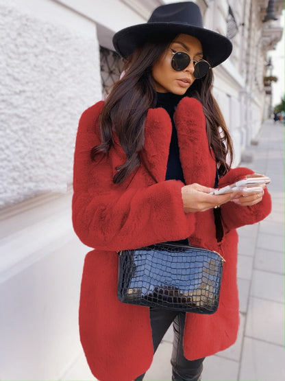 Abrigo De Invierno Con Cuello Amplio Y Bolsillos Para Mujer | Ideal Para Invierno
