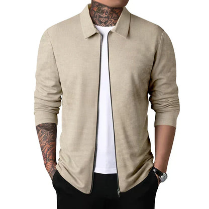 Chaqueta con Cremallera de Manga Larga y Corte Ajustado para Hombre | Ideal para Uso Diario