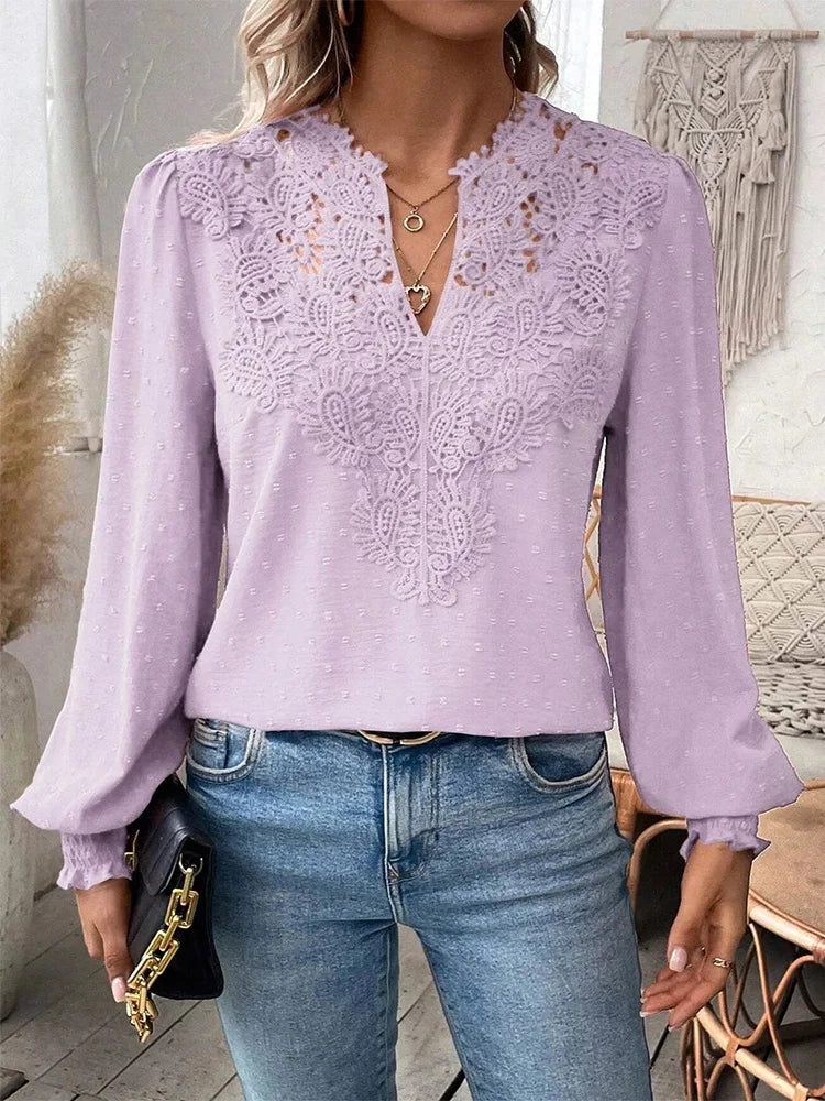 Blusa Con Cuello En V Y Mangas Ligeramente Abullonadas Para Mujer | Ideal Para Uso Diario O Eventos Formales