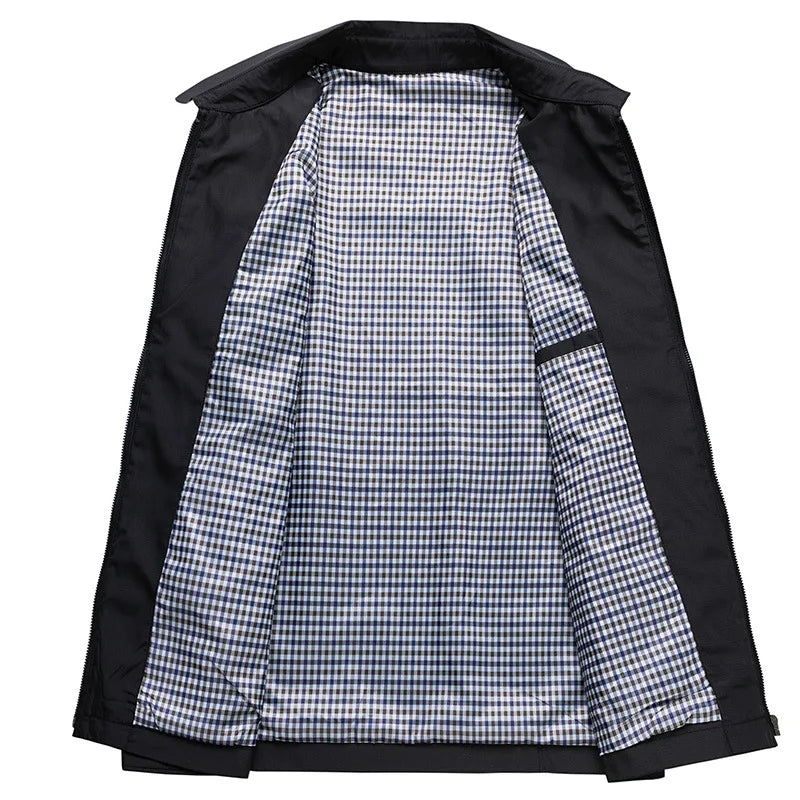Chaqueta con Cuello Alto y Cierre de Cremallera para Hombre | Ideal para Uso Diario